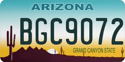 AZ license plate BGC9072