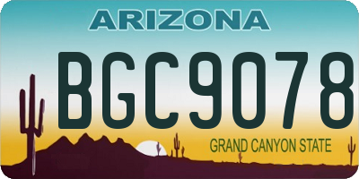 AZ license plate BGC9078