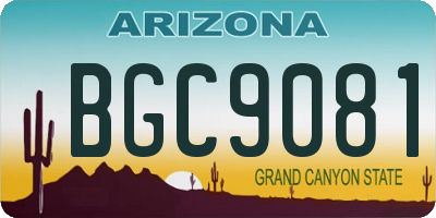AZ license plate BGC9081