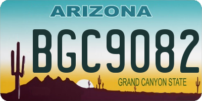 AZ license plate BGC9082