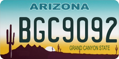AZ license plate BGC9092