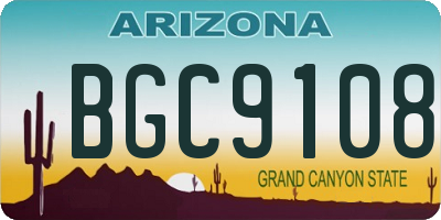 AZ license plate BGC9108