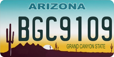 AZ license plate BGC9109