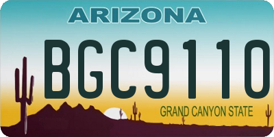 AZ license plate BGC9110