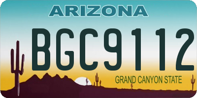 AZ license plate BGC9112