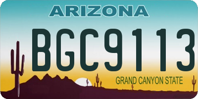 AZ license plate BGC9113