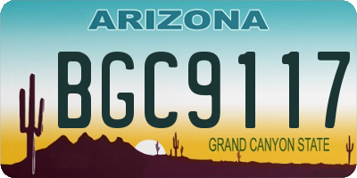 AZ license plate BGC9117