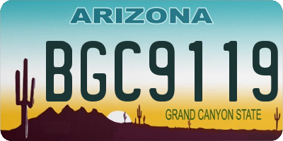 AZ license plate BGC9119