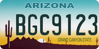 AZ license plate BGC9123