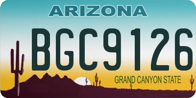 AZ license plate BGC9126