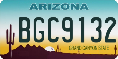 AZ license plate BGC9132