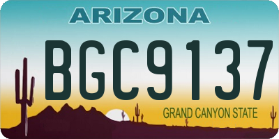 AZ license plate BGC9137