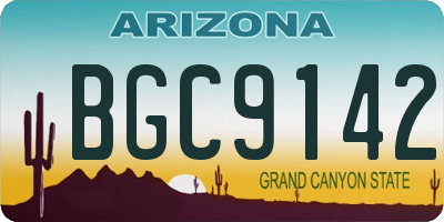 AZ license plate BGC9142