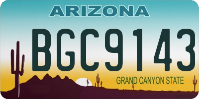 AZ license plate BGC9143