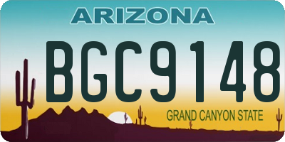 AZ license plate BGC9148