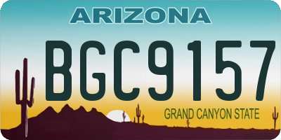 AZ license plate BGC9157