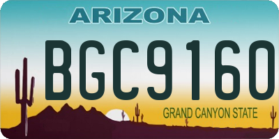 AZ license plate BGC9160