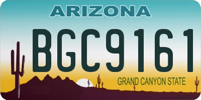 AZ license plate BGC9161