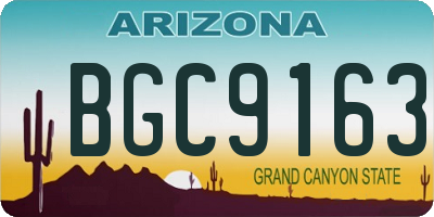 AZ license plate BGC9163