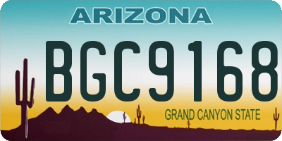 AZ license plate BGC9168