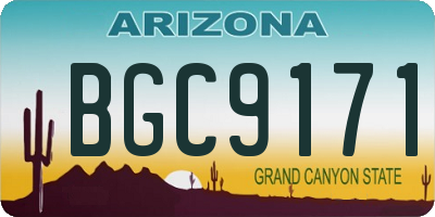 AZ license plate BGC9171