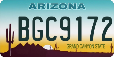 AZ license plate BGC9172