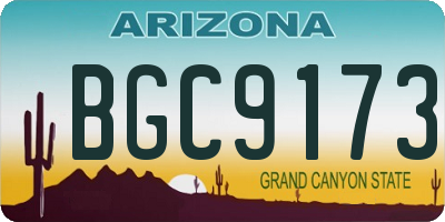 AZ license plate BGC9173