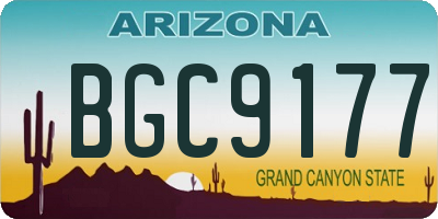 AZ license plate BGC9177