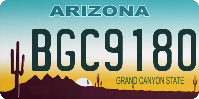 AZ license plate BGC9180