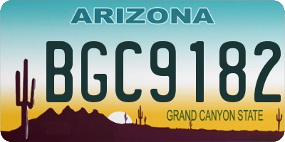 AZ license plate BGC9182