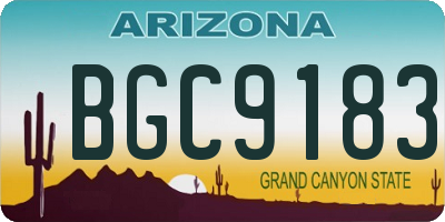 AZ license plate BGC9183