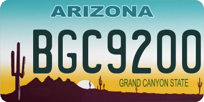 AZ license plate BGC9200