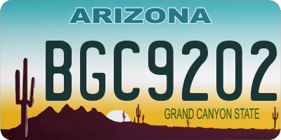 AZ license plate BGC9202