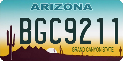 AZ license plate BGC9211