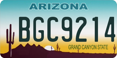 AZ license plate BGC9214