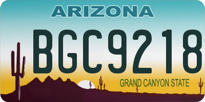 AZ license plate BGC9218