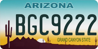 AZ license plate BGC9222