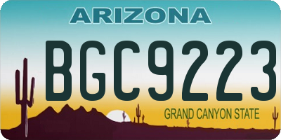 AZ license plate BGC9223