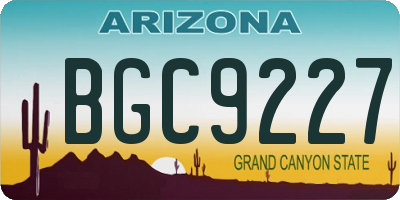 AZ license plate BGC9227