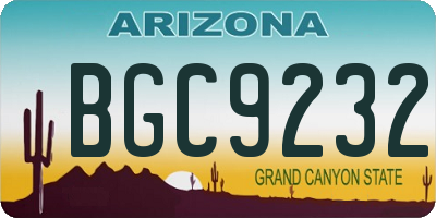 AZ license plate BGC9232