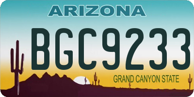 AZ license plate BGC9233
