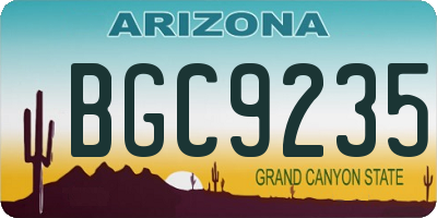 AZ license plate BGC9235