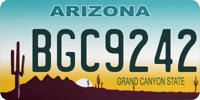 AZ license plate BGC9242