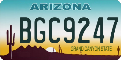 AZ license plate BGC9247