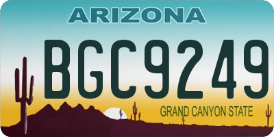 AZ license plate BGC9249