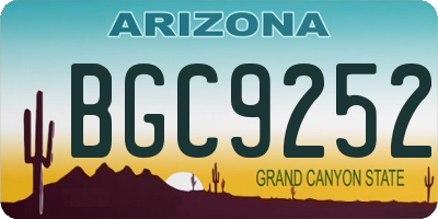 AZ license plate BGC9252