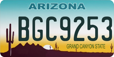 AZ license plate BGC9253