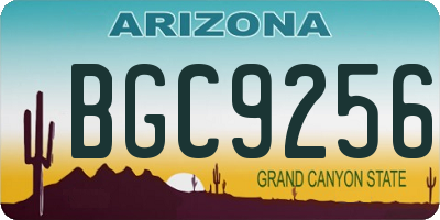 AZ license plate BGC9256