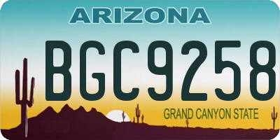 AZ license plate BGC9258