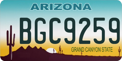 AZ license plate BGC9259